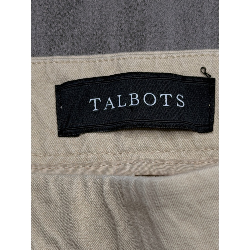 Talbots Chatham Ankle Pants Womens 16 Beige Khaki Side Zip Straight Leg Stretch - Picture 5 of 9